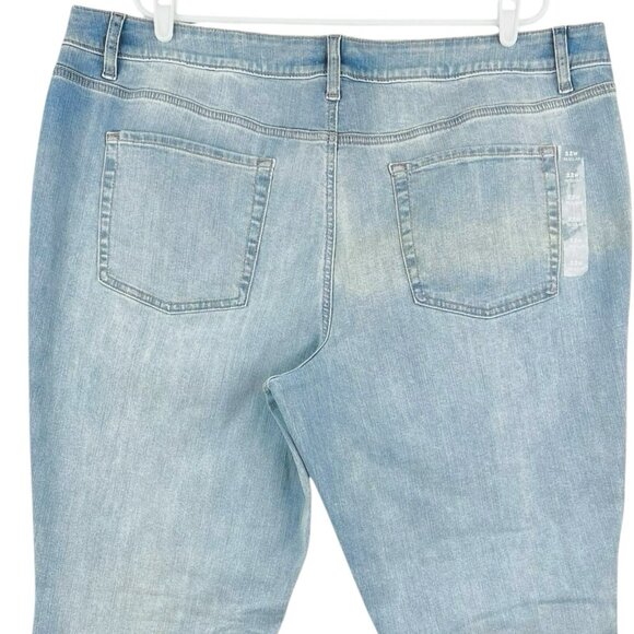M JEANS CLASSIC Women's Blue Denim Jeans Sz 22W Slim Boot Mid Rise Stretch NWOT - Picture 4 of 11
